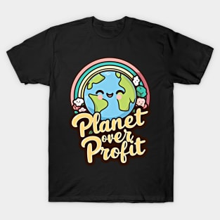 Planet Over Profit . EARTH DAY design T-Shirt